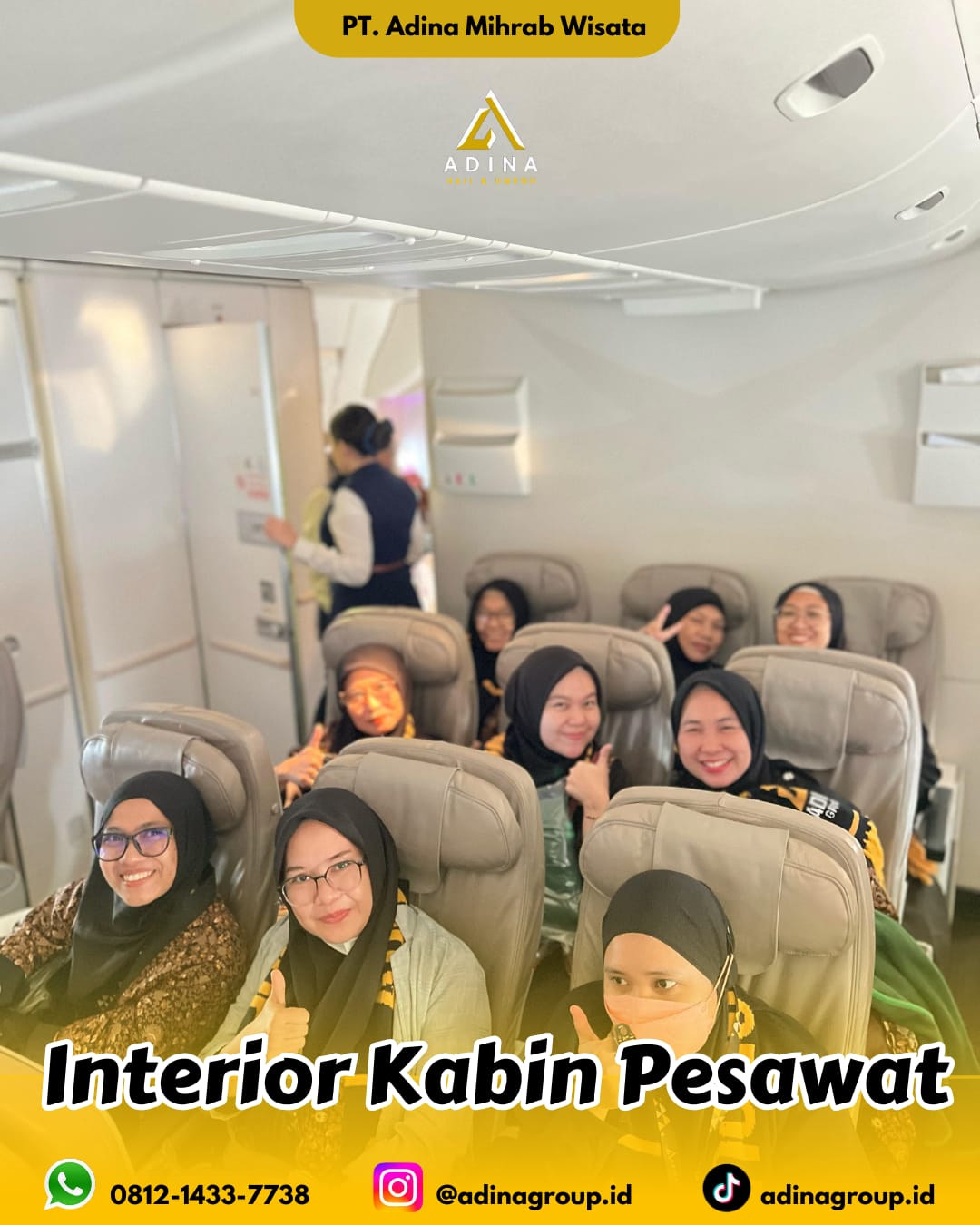 Interior kabin pesawat yang nyaman